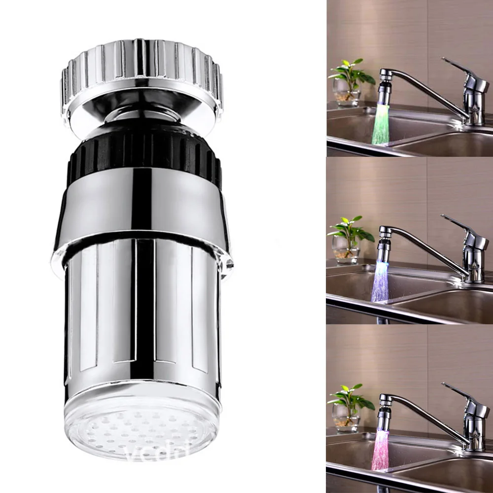 type 1 faucet Светодиодный светильник для водопроводного крана с изменяющимся цветным свечением, насадка для душа, кухонный кран, светильник с датчиком температуры для кухни и ванной комнаты - Цвет: type 1 faucet