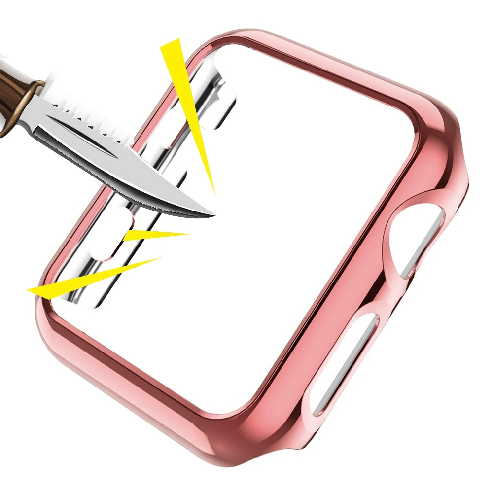 

Protective Case for Apple Watch band 42mm 38mm iwatch4/3/2/1 44mm 40mm Colorful plating Frame cover shell Smartwatch Accessories