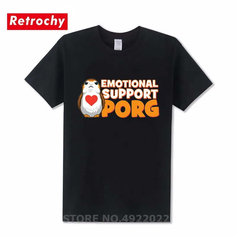 

Retro Star Latest Wars JEDI Porg T-Shirt Cute Print Emotional Support Porg T Shirt Fashion Valentines Day Gifts Tshirt Camisetas