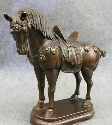 Shitou 002247 12 "Народная Китайский Чистая Бронзовый Украшения Год Зодиака Животных Тан Верховая Статуя скидка 30% (C0324)