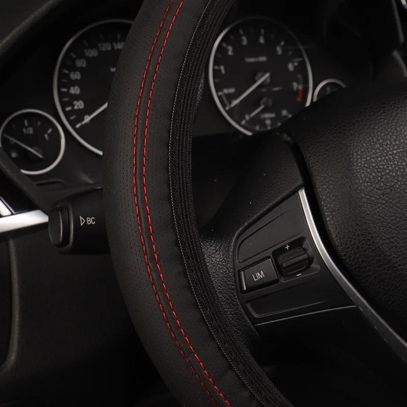 

Leather Streamlined Elastic Type Without Inner Ring Car Steering Wheel Cover Good Heat Preservation Comfortable Auto Parts