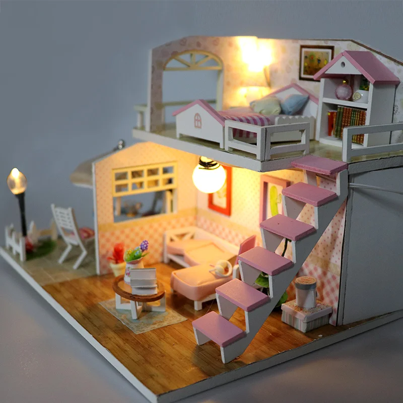 Кукольный дом ручной работы миниатюрный дом 3D Деревянный миниатюрный кукольный домик игрушки для детей подарки на день рождения Любовь Подарки