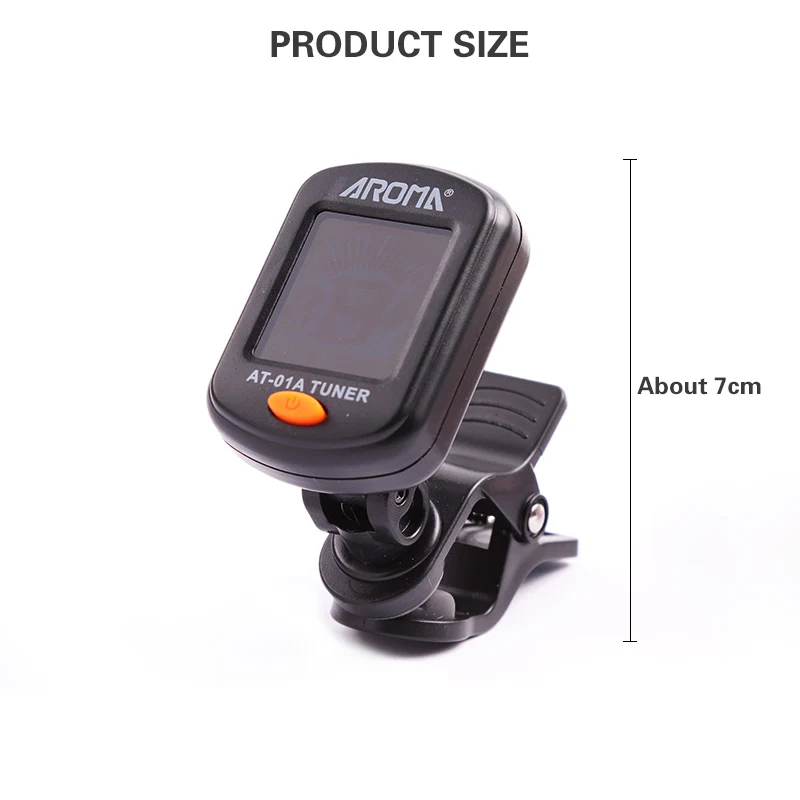 AT-101 AT-01A Digital Clip-on Electric Guitar Tuner Foldable Rotating Clip High Sensitivity Ukulele Guitar Parts & Accessories 6 AT-101 AT-01A Digital Clip-on Electric Guitar Tuner Foldable Rotating Clip High Sensitivity Ukulele Guitar Parts & Accessories 6