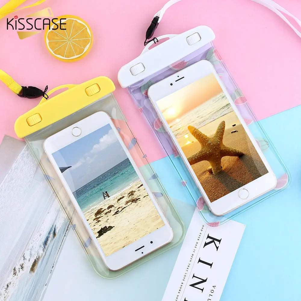 KISSCASE Wasserdicht Fall Für iPhone 8 7 8 Plus 6 Plus 6 5 S 5 Leucht Treiben Sport Schwimmen Fall