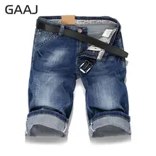 GAAJ Большие размеры мужские джинсовые шорты с дырками мужские короткие джинсы Новые Летние повседневные синие короткие джинсы короткие брюки плюс размер 36 38 40