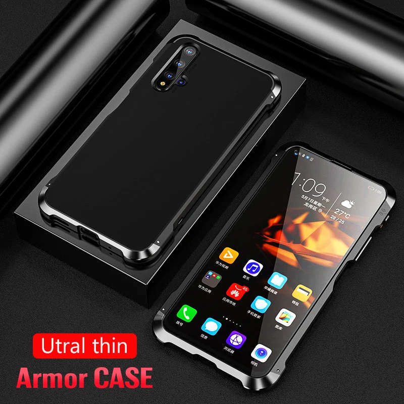 

For Honor 20 Cover Case Hard Plastics Luxury Armor Shockproof Metal Frame Hybrid Phone Cover for Honor 20 Cases Honor20 case