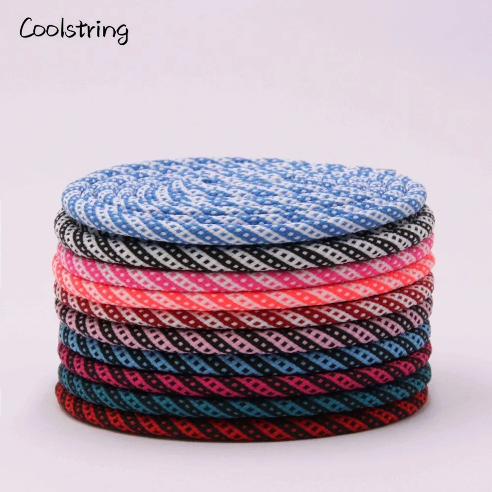 Coolstring 0.5cm Round Cord Twill Checkered Laces Polyester Rope Laces Unisex Women Men Sneaker Shoestring For Shoes Clothing