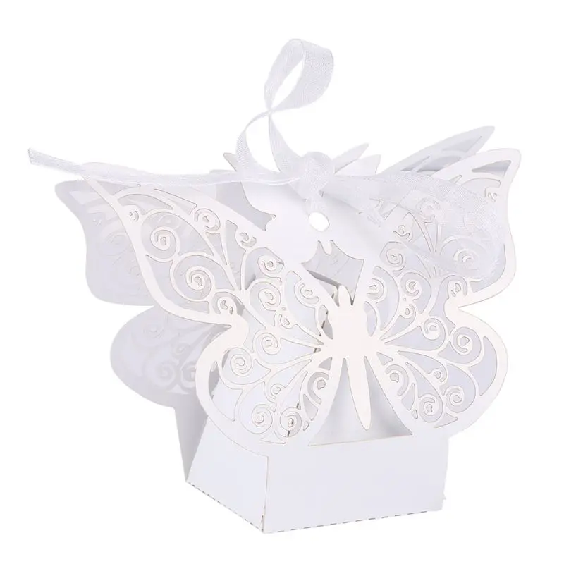 10 шт./компл. Любовь бабочка полые сувениры подарок коробка сладостей с резиновый детский душ Свадебная вечеринка поставки