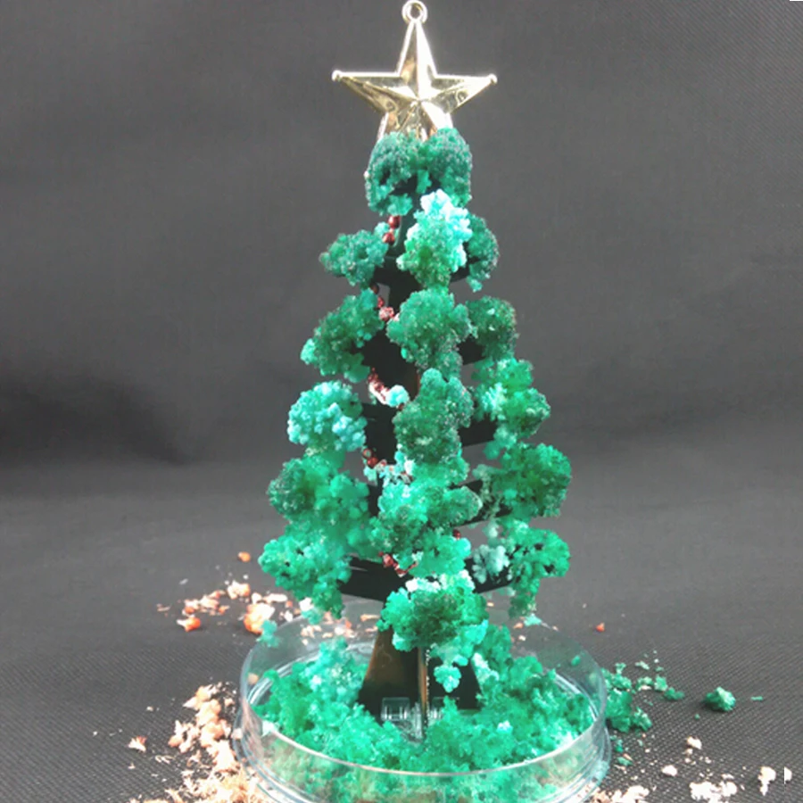 

2019 H17xW10cm Visual Green Magic Growing Paper Crystals Tree Funny Christmas Trees Educational Kids Toys For Children Novelties