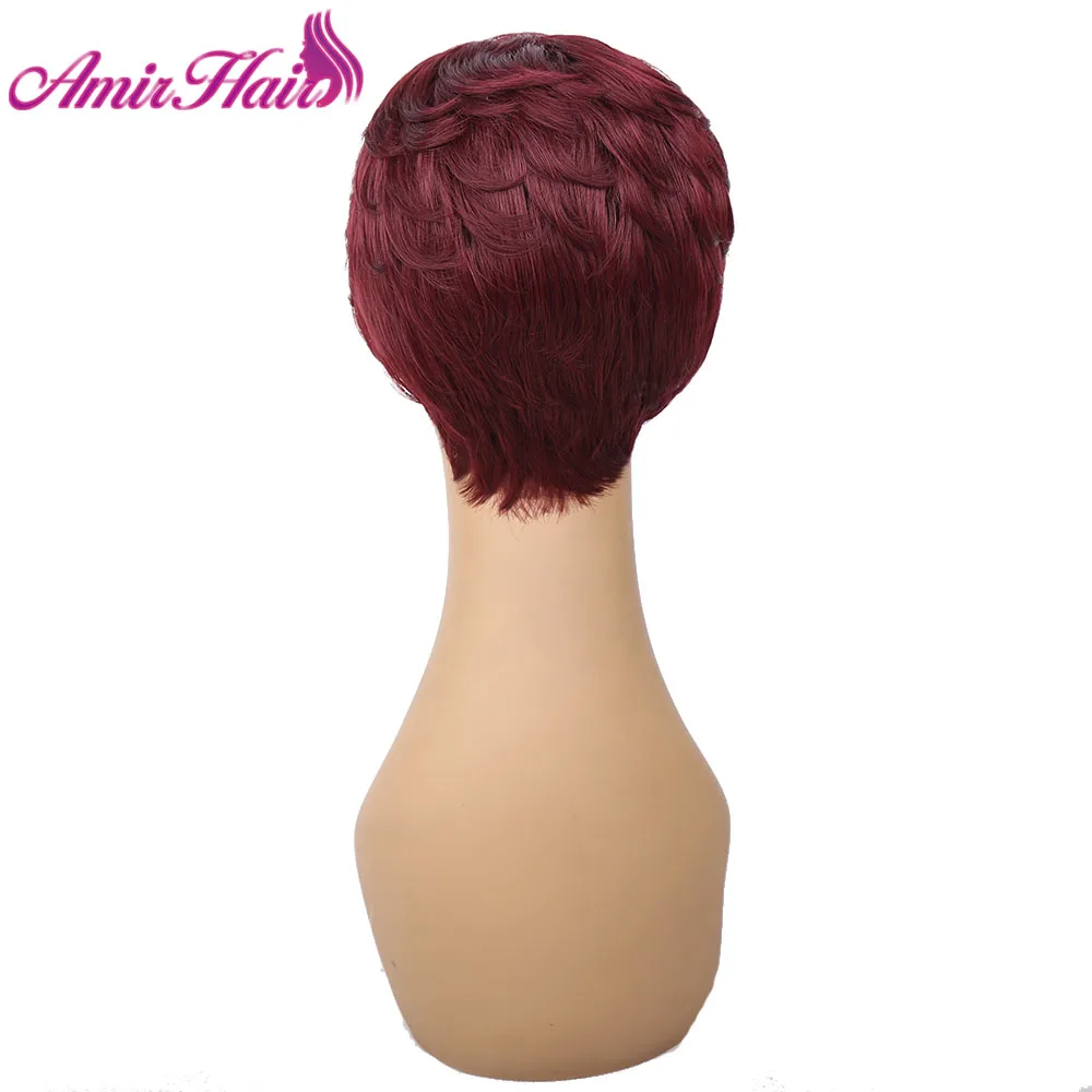 Amir короткие парики для женщин, черный короткий синтетический парик, парик для косплея, короткие кудрявые волосы, шнурок с гребнями внутри