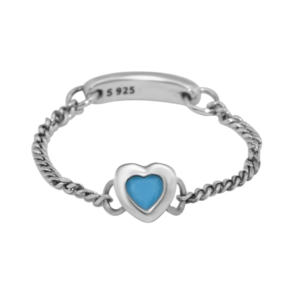 

Pandulaso Blue Spirited Heart Ring 925 Sterling-Silver-Rings DIY Fashion European Jewelry For Women Gift Rings Wholesale