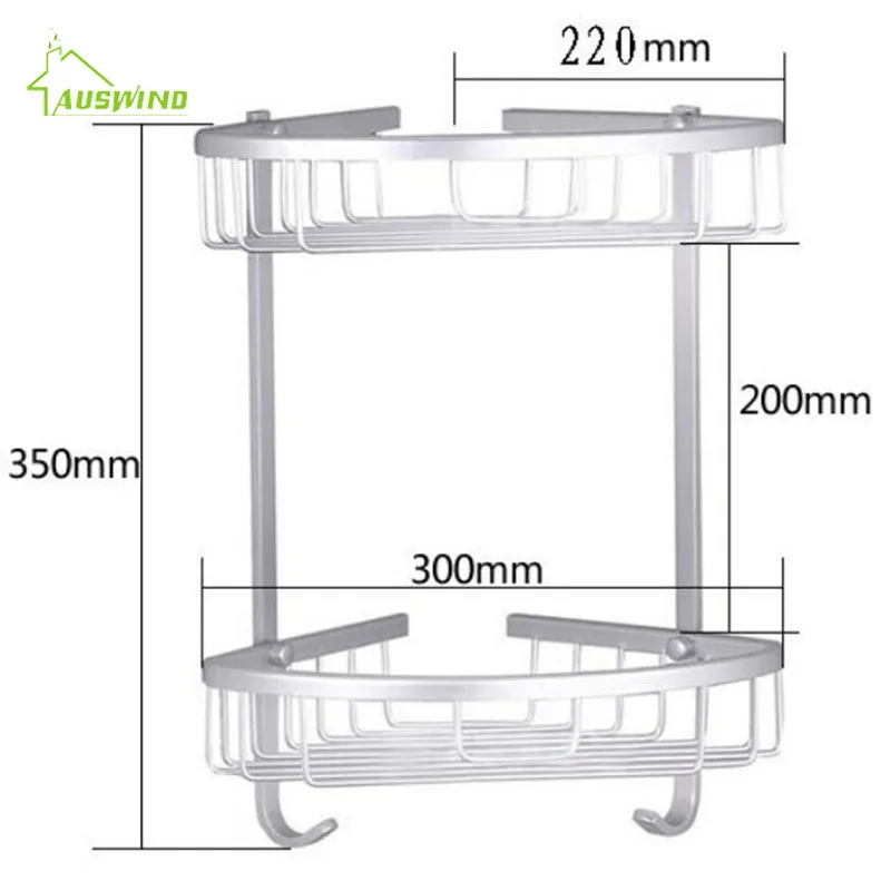Космическая алюминиевая полка для ванной комнаты, античная латунная двухслойная угловая полка, корзина для ванной комнаты, угловая полка для ванной комнаты