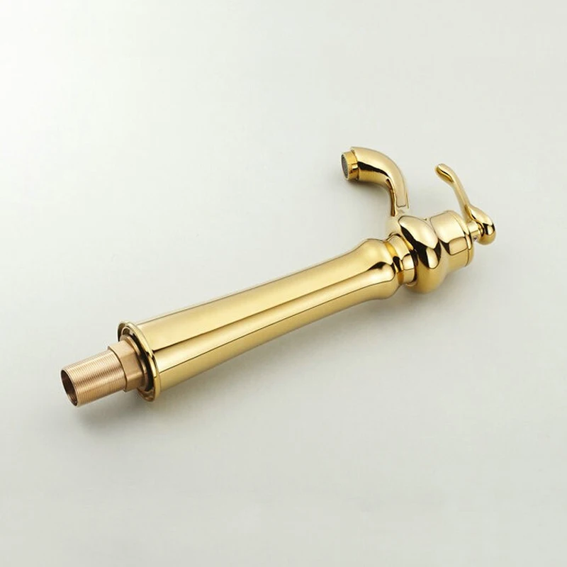 Смеситель для умывальника золотое покрытие медный смеситель краны латунь с одной ручкой Ванная Комната Розовое Золото раковина кран G1099