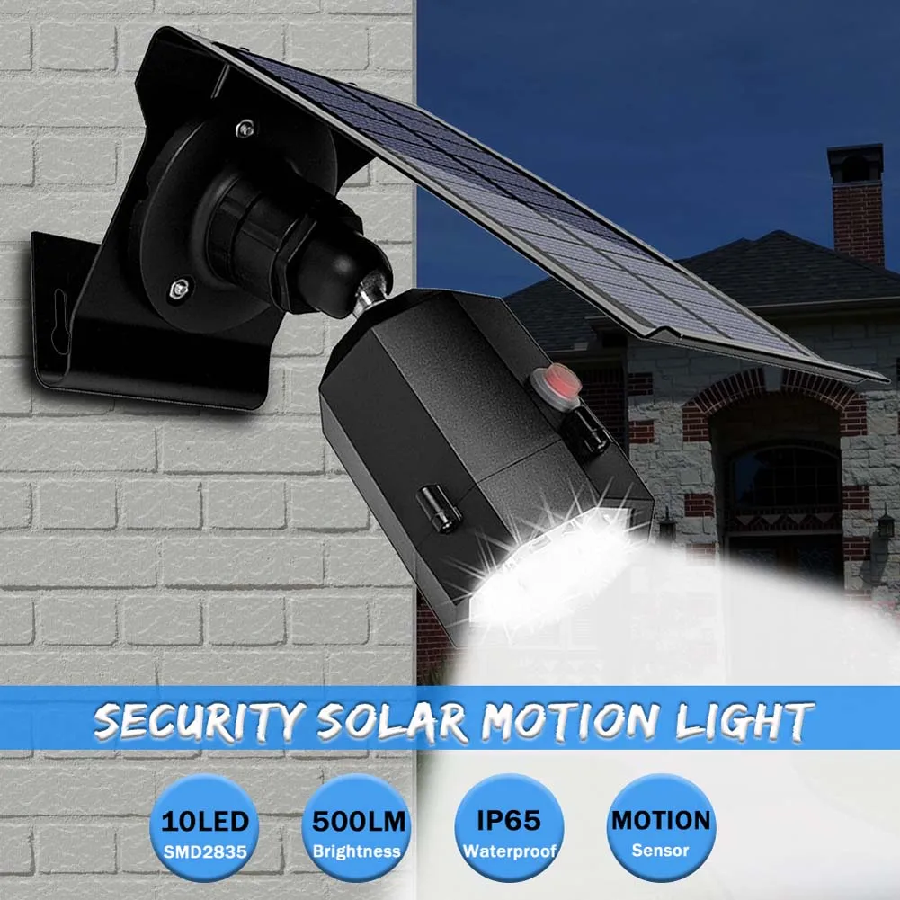 

Solar Motion Sensor Lights 5W Wireless LED Flood Security Light 3 Modes 360 Degree 10 LED ALI88
