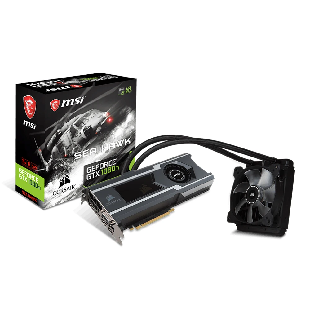 MSI Графика карта GEFORCE GTX1080Ti морской Ястреб X Видео карты 11 г 352bit 11016 мГц 1480 1582 14nm