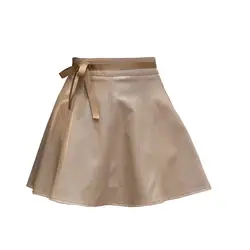 Женская юбка новая летняя Высокая талия искусственная кожа Skater Расклешенная юбка Повседневная мини-юбка выше сплошной цвет черные юбки