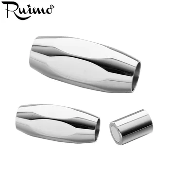

RUIMO 316L Stainless Steel Hole Size 4mm Magnetic Clasps for Jewelry Making Leather Bracelet Metal Magnet Buckle Connectors