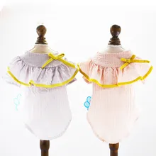 Новая одежда для домашних животных, хлопковая рубашка с воротником в виде листьев лотоса, двухногая летняя одежда для больших собак Hiromi