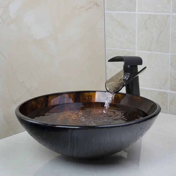 ④Tempered Glass Basin Sink With ( ^ ^)っ Oil Oil Rubbed Bronze Waterfall √ Fau ④Tempered Glass Basin Sink With ( ^ ^)っ Oil Oil Rubbed Bronze Waterfall √ Fau # Wasbak Chroom_142809