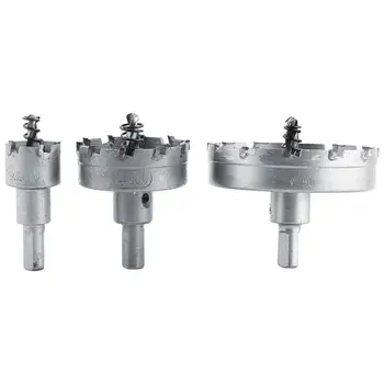 

3PCS/Lot HSS Drill Bit Hole Saw Carbide Tip Core Metalworking Cutter Tools 25mm 50mm 75mm Twist Tip Woodworking Holesaw