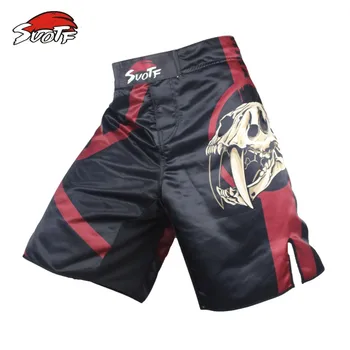 

SUOTF Black Skull fear fierce fighting breathable fitness boxing pants Tiger Muay Thai mma kickboxing mma boxing shorts cheap
