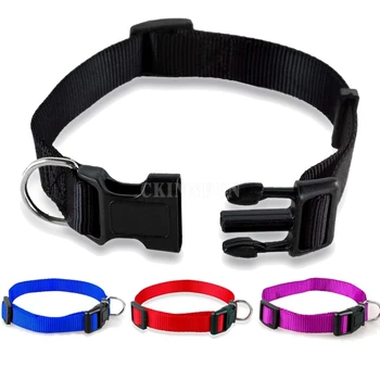 

500Pcs/Lot Pet Dog 2016 Charming 4 Sizes S-XL Nylon Solid Collar