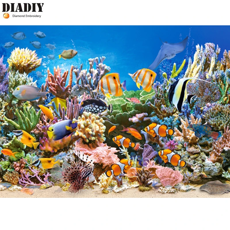 

DIADIY 5D Diy diamond painting cross stitch "Sea Tropical Fish" Full Square Diamond embroidery Needlework Rhinestone Mosaic Gift