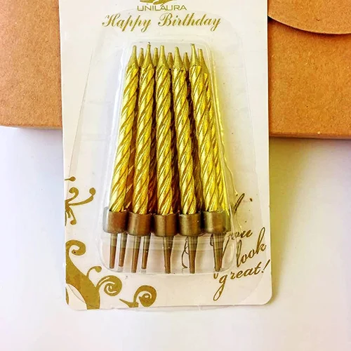 10 шт. Золотая нить маленький свечи цвет на день рождения нить свечи торт - Цвет: Золотой