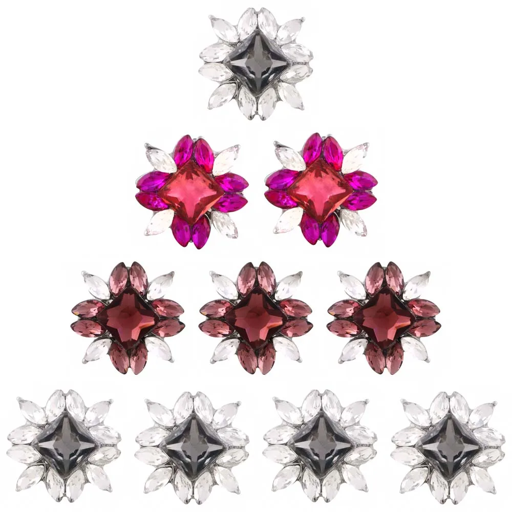 

Partnerbeads ODM OEM Crystal Snap Button Jewelry 18mm Red Rose Flower Buttons Gift Accessory Fit Women Bracelet Jewelry KC7522