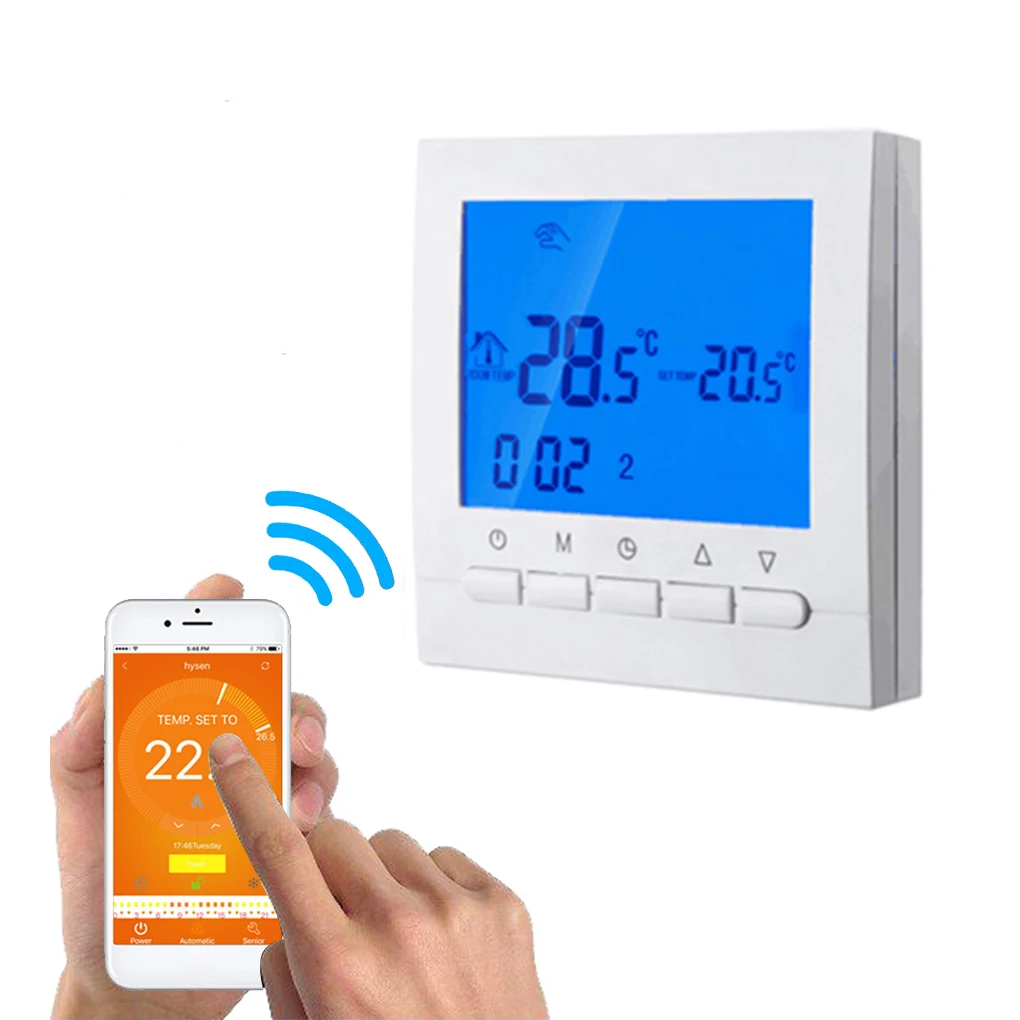 

Programmable Wifi Thermostat Electric or Water Floor Heating Thermostat LCD Display Smart WIFI Temperature Controller