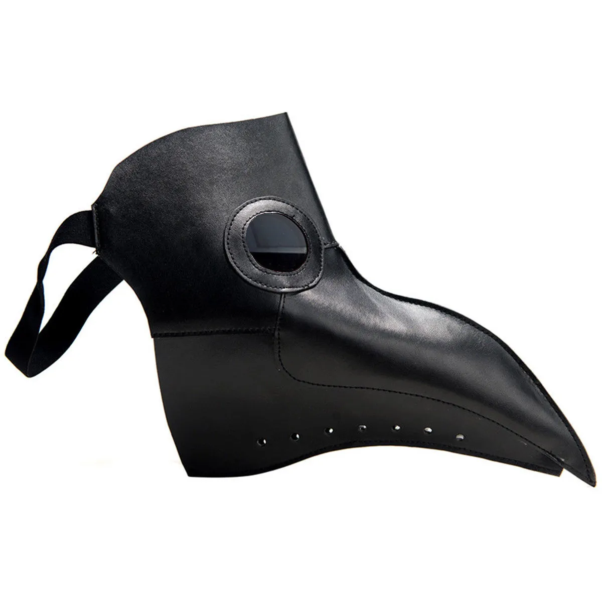 Чума маска доктора из искусственной кожи прозрачные линзы смолы клювы маски для лица на Хэллоуин костюм вечерние Карибские маски - Цвет: Black Glass