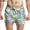 SEOBEAN Summer Style Seaside Men Beach Shorts Men Quick Dry Polyester Fabrics Beachwear Men's Board Shorts Trunks Print Shorts 5