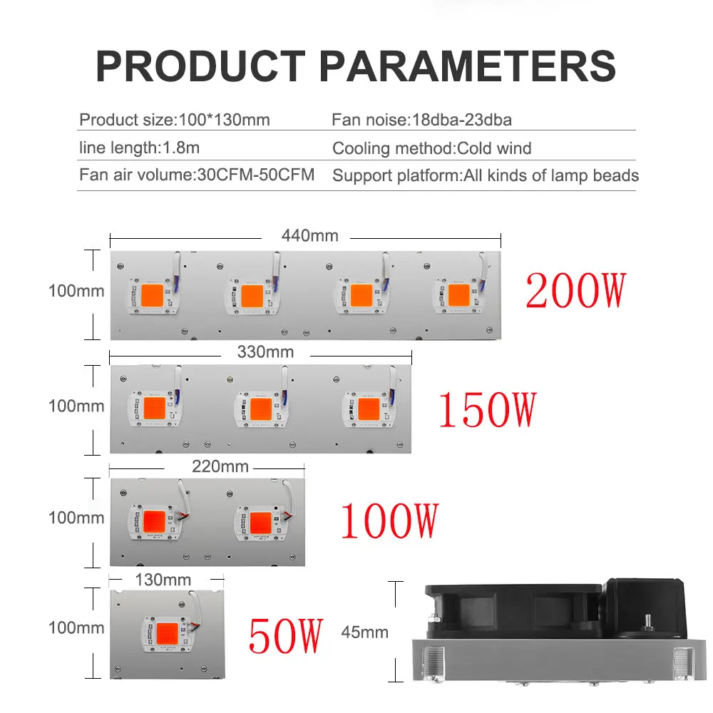 Удара светодиодный светать полный спектр фактические Мощность 50 W 100 W 150 W 200 W Светодиодный завод растет светильник для внутреннего