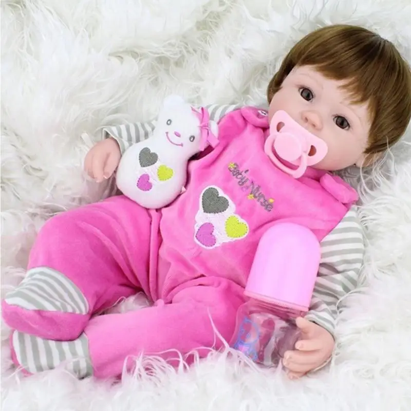 

Reborn Baby Doll Realistic Soft silicone Reborn Babies Girl 18 Inch Adorable Bebe Kids Brinquedos boneca Toy 42cm