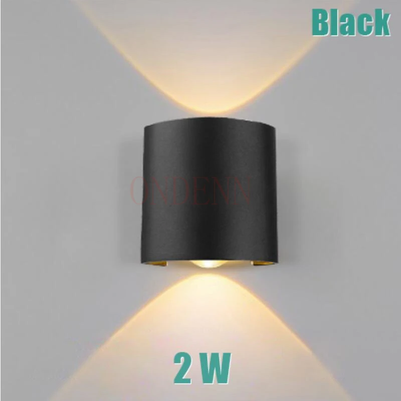 Современный светодиодный настенный светильник 2 Вт 4 Вт 6 Вт настенные бра для домашних лестниц светильник прикроватный чердак гостиная вверх вниз домашний коридор лампада - Испускаемый цвет: Black 2W