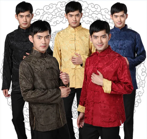 

traditional chinese clothing for men long sleeve shirt orientation performer chinese tang men suit chinese men clothing cotton
