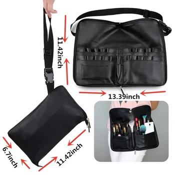 

Makeup Brush Holder Case Bag Zipper Artist Strap Cosmetic Brush Makeup Brushes