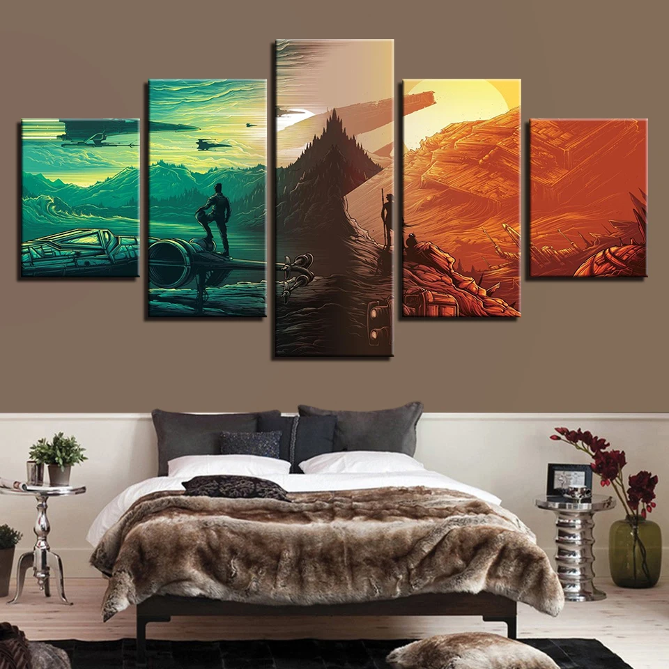 HD Modular Posters Printed Paintings 5 Panel Star Wars The Force