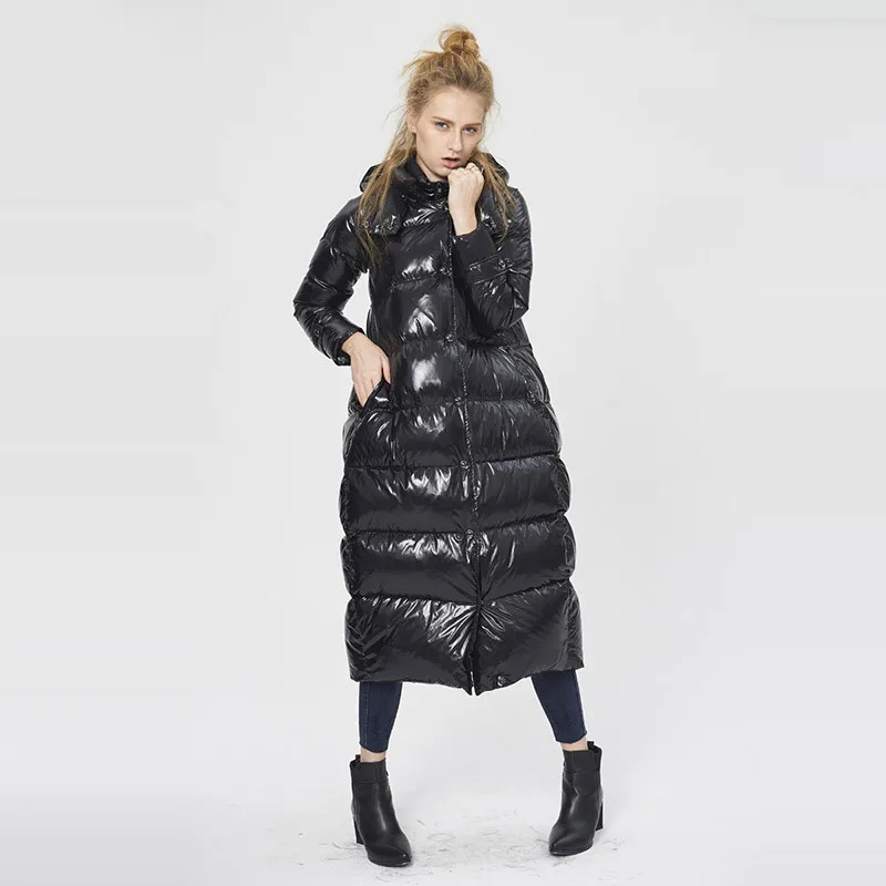 Размера плюс 5XL свободный утиный плащ 2019 новый зимний женский толстый длинный
