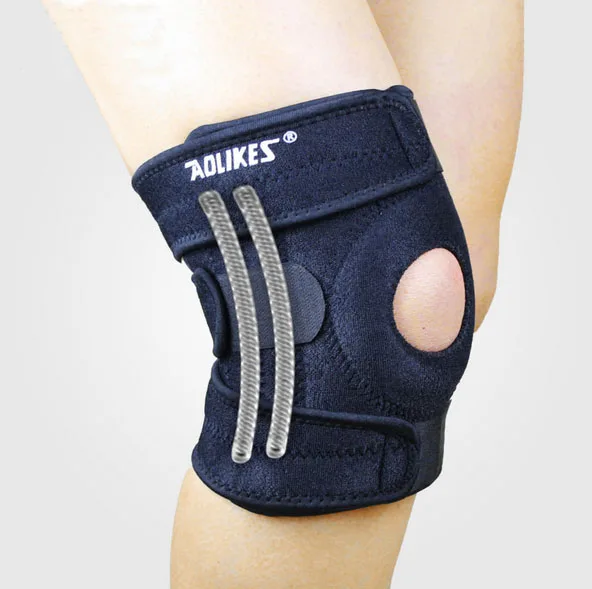 4 Spring Support Adjustable Sports Knee Pads Football Basketball