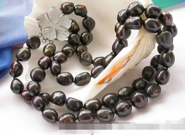 

song voge gem nanJ1780 2row black baroque freshwater cultured pearl necklace