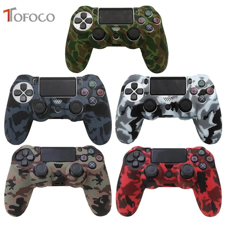 10 цветов Камуфляжный Противоскользящий силиконовый чехол для sony playstation Dualshock 4 PS4 DS4 Pro тонкий контроллер и ручка