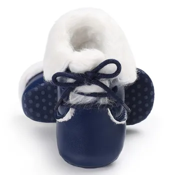 

Baby Shoes Girls Boys Ankle Boots Crib Babe First Walkers Newborn Infant Toddler Lace Up Sneakers Solid Keeping Warm Footwear