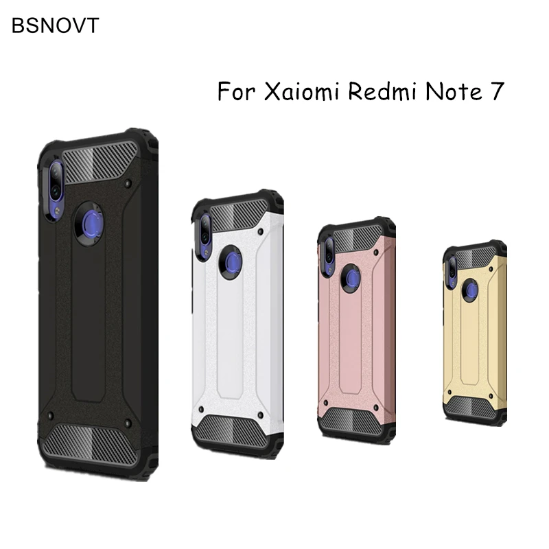 Xiaomi Redmi Note 7 Pro чехол противоударный мягкий силиконовый + жесткий пластиковый для