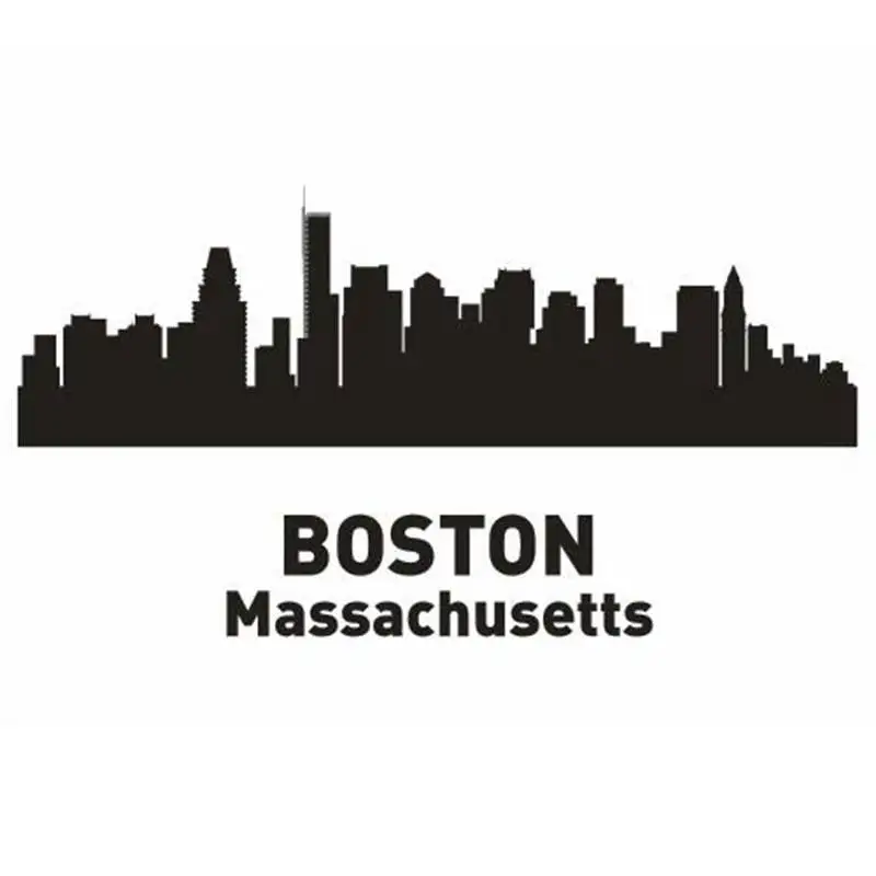 BOSTON City Decal Landmark Skyline Wall Stickers Sketch Decals Poster