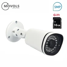 MOVOLS IP Camera PoE 5MP HD Outdoor Waterproof Infrared Night Vision Security Video Surveillance With Gift 16G SD Card