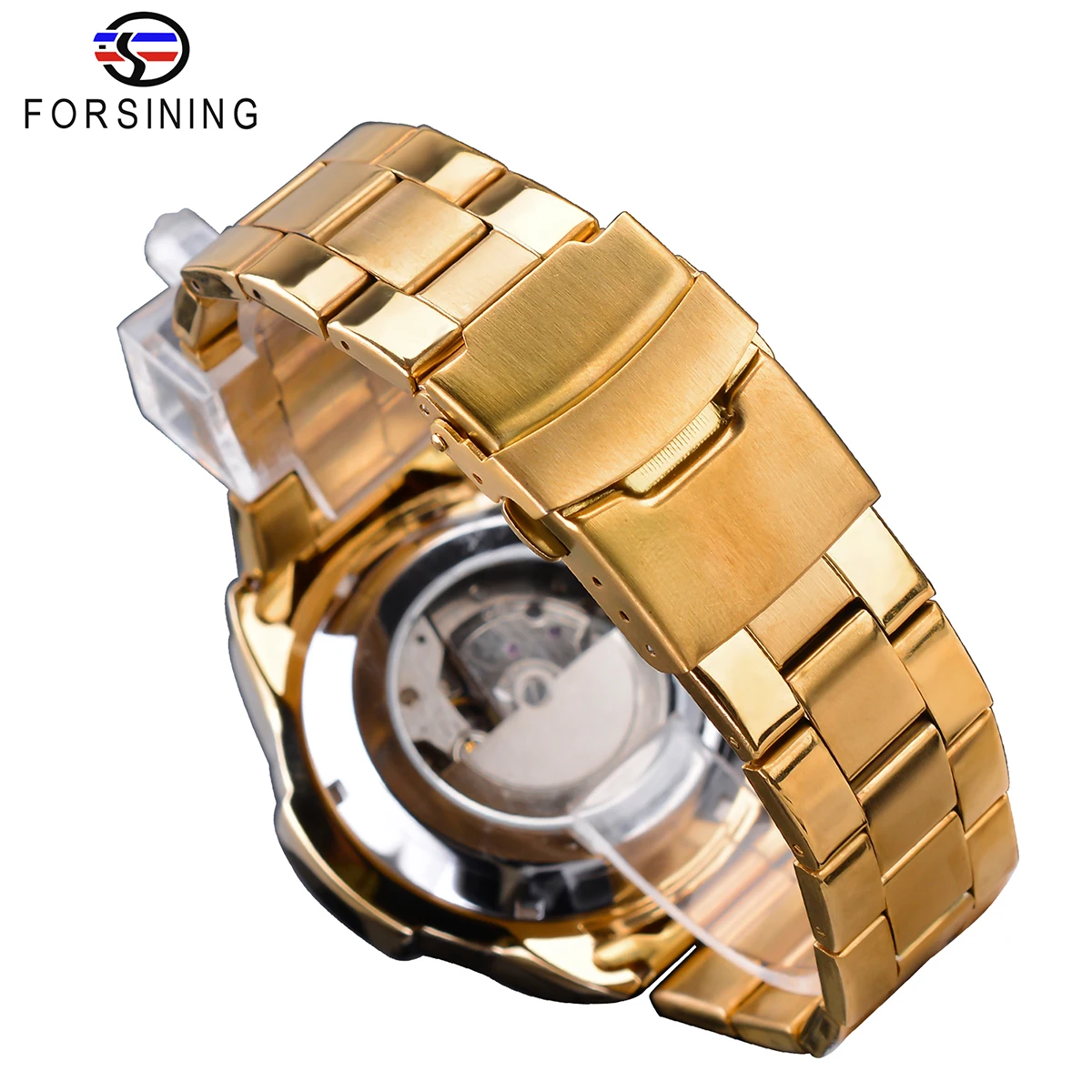 Forsining золотые автоматические часы для мужчин функция даты механические часы Relogio Masculino Стальные наручные часы водонепроницаемые мужские часы