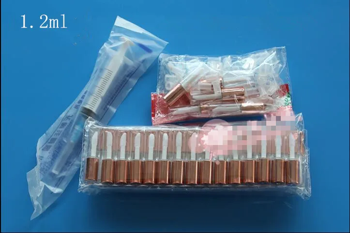 Rose Gold cap 50 шт 1,2 мл розовая Золотая крышка пластиковая трубка масло для губ пустая упаковка бутылка прозрачный блеск для губ трубка бальзам для губ контейнеры - Цвет: Rose Gold cap