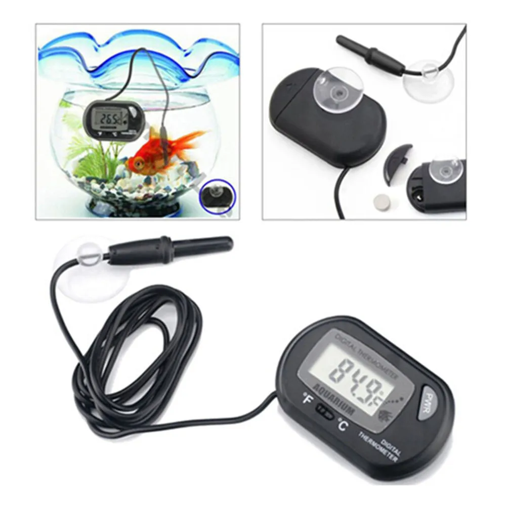 1Pc Aquarium Fish Tank Led Digital Thermometer Water Meter Aquarium