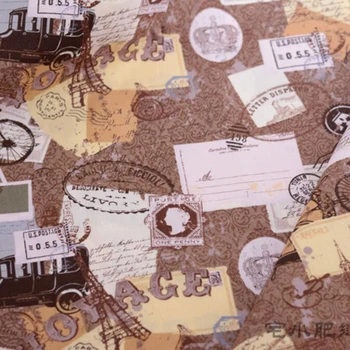 

Cotton high quality cotton Printed British style postmark Fabric
